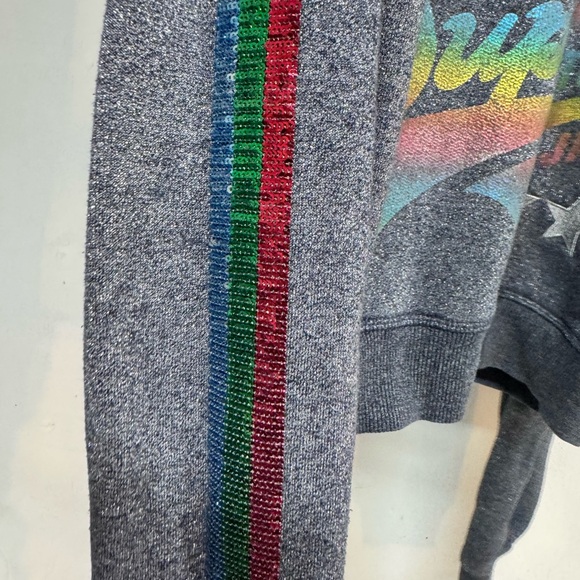 Superdry women's cropped hoodie featuring a rainbow tiger graphic - Picture 3 of 8
